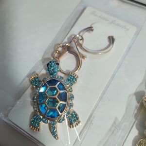 Blue Gem Turtle Keychain